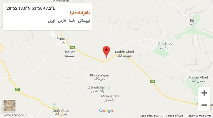 روستای باقرآبادعلیا بر روی نقشه