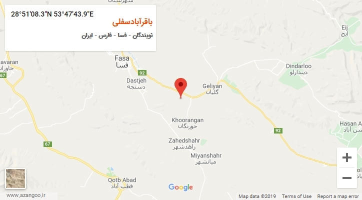 روستای باقرآبادسفلی بر روی نقشه