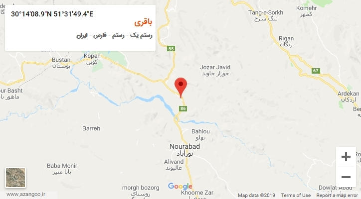روستای باقری بر روی نقشه
