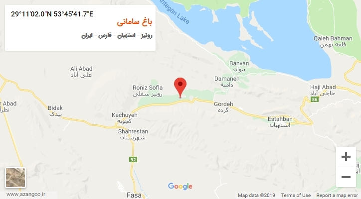 روستای باغ سامانی بر روی نقشه