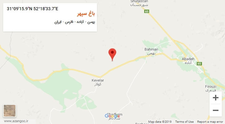 روستای باغ سپهر بر روی نقشه