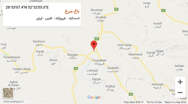 روستای باغ سرخ بر روی نقشه