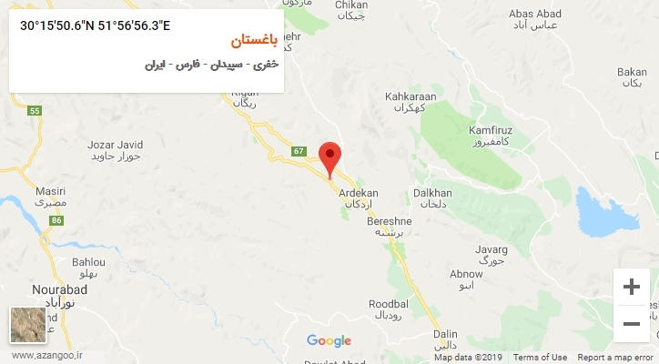 روستای باغستان بر روی نقشه