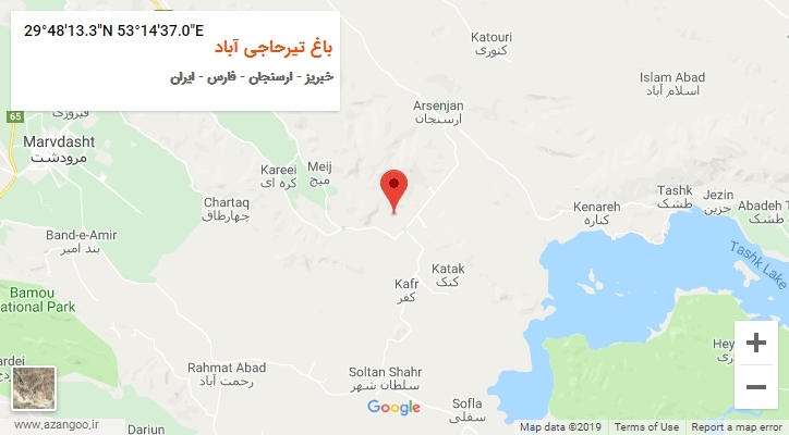 روستای باغ تیرحاجی آباد بر روی نقشه