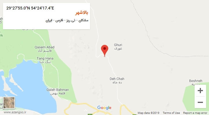 روستای بالاشهر بر روی نقشه