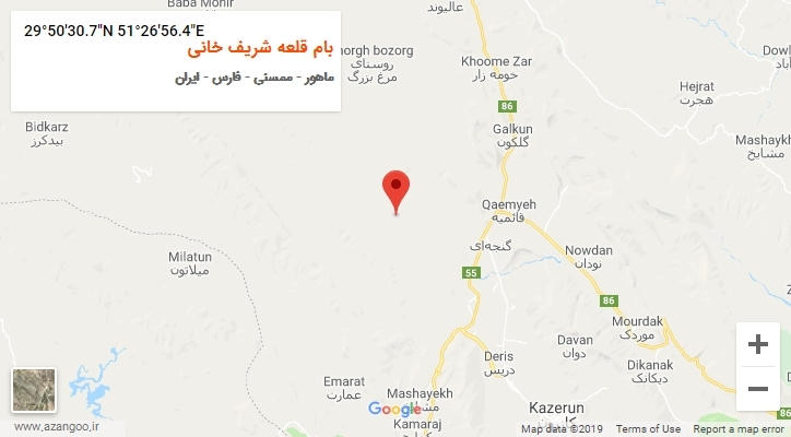 روستای بام قلعه شریف خانی بر روی نقشه