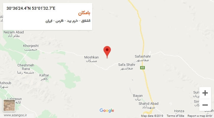 روستای بامکان بر روی نقشه