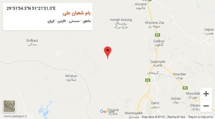 روستای بام شعبان علی بر روی نقشه