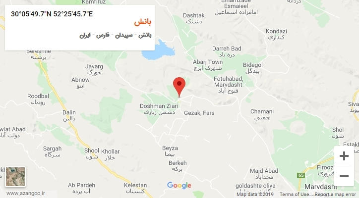 روستای بانش بر روی نقشه