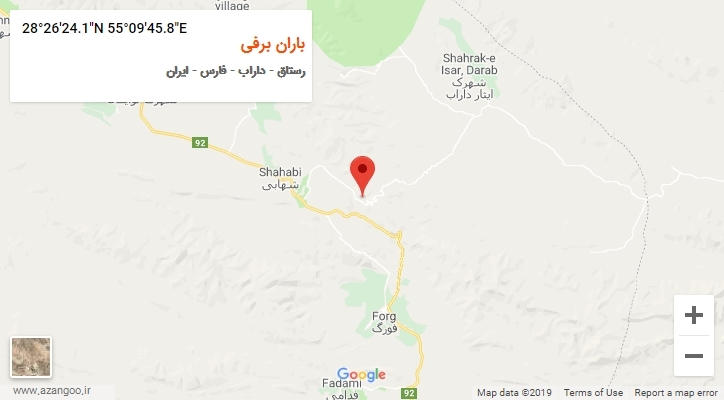 روستای باران برفی بر روی نقشه