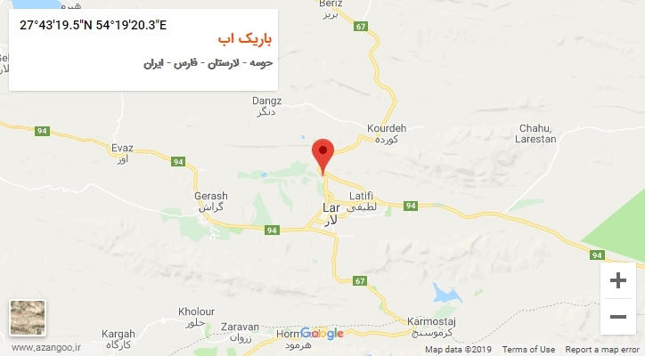روستای باریک اب بر روی نقشه
