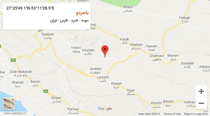 روستای باسردو بر روی نقشه