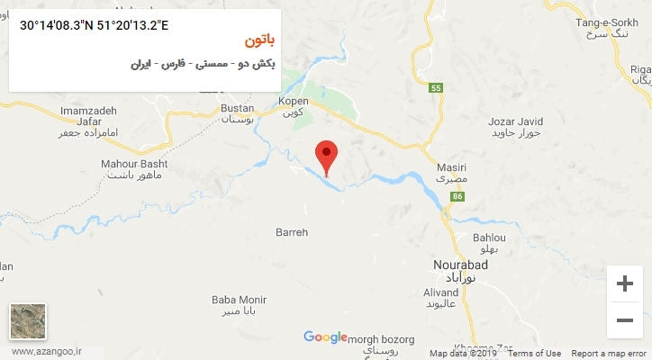 روستای باتون بر روی نقشه