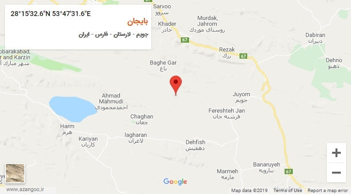 روستای بایجان بر روی نقشه