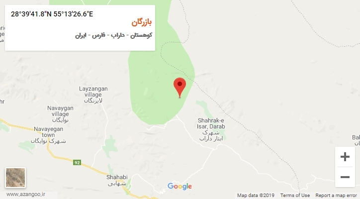 روستای بازرگان بر روی نقشه
