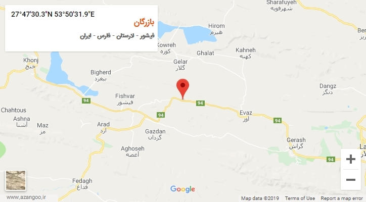 روستای بازرگان بر روی نقشه
