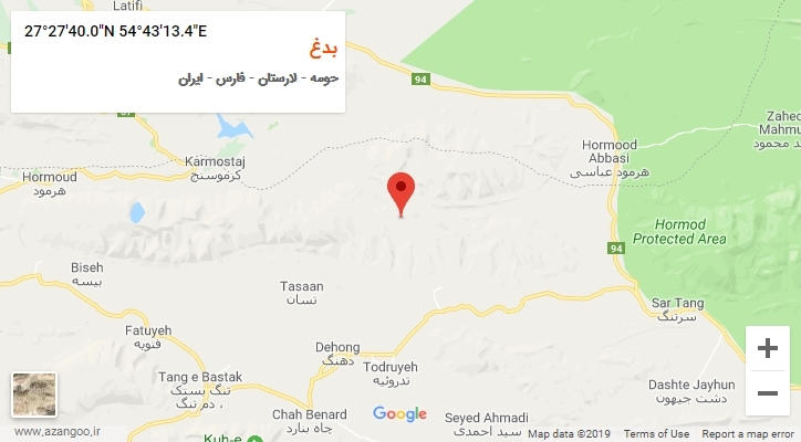 روستای بدغ بر روی نقشه