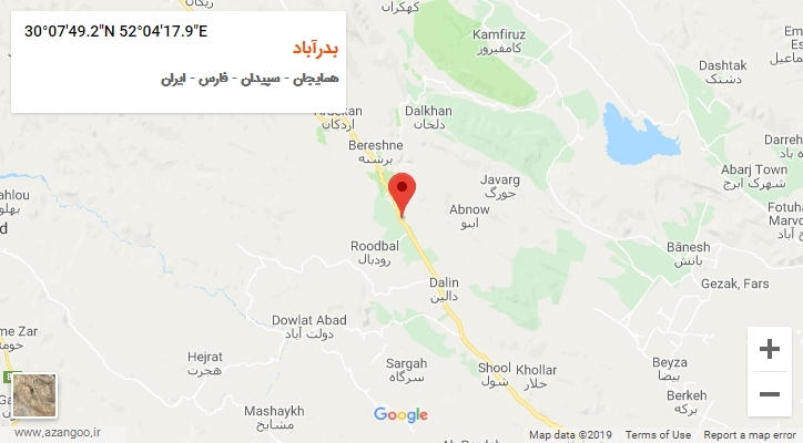 روستای بدرآباد بر روی نقشه