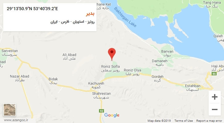 روستای بدیر بر روی نقشه