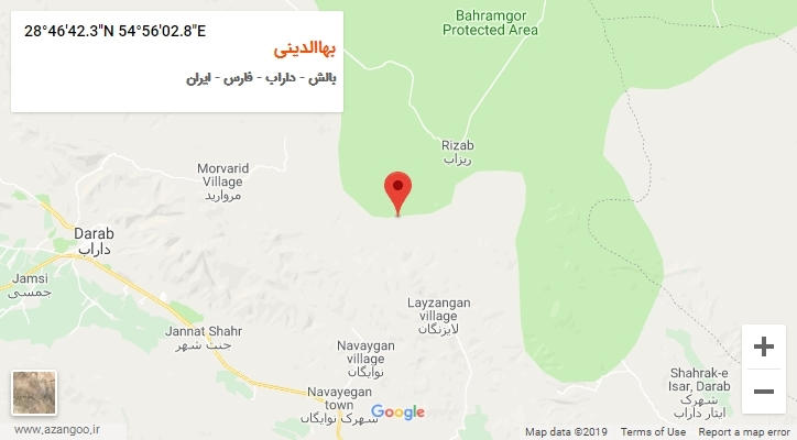 روستای بهاالدینی بر روی نقشه