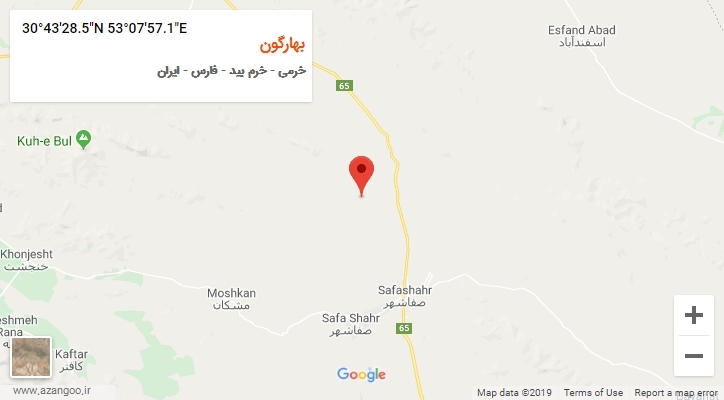 روستای بهارگون بر روی نقشه