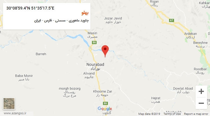 روستای بهلو بر روی نقشه