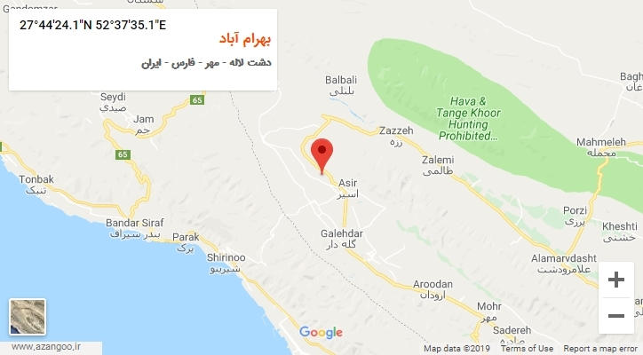 روستای بهرام آباد بر روی نقشه