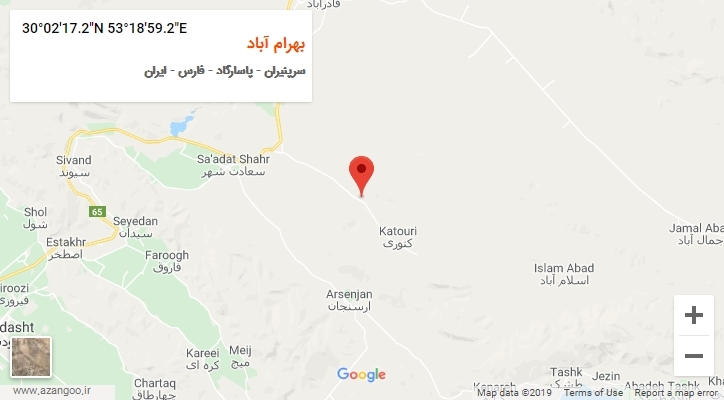 روستای بهرام آباد بر روی نقشه