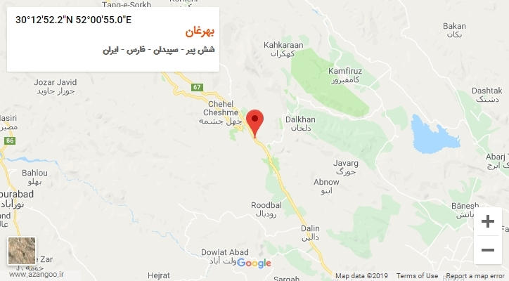روستای بهرغان بر روی نقشه