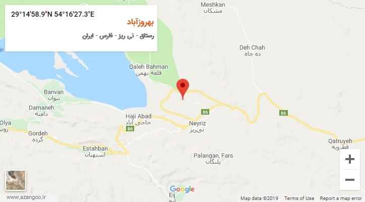روستای بهروزآباد بر روی نقشه