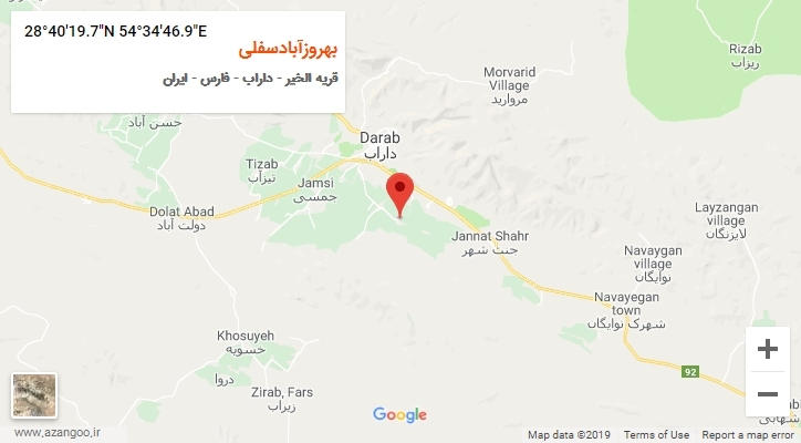 روستای بهروزآبادسفلی بر روی نقشه