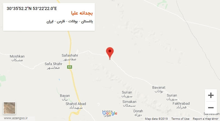 روستای بجدانه علیا بر روی نقشه