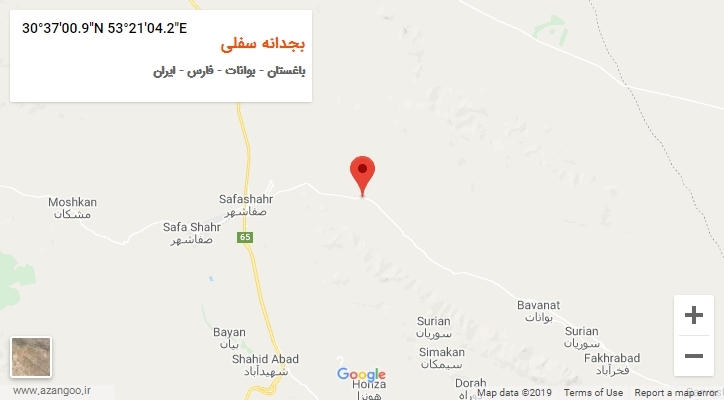روستای بجدانه سفلی بر روی نقشه