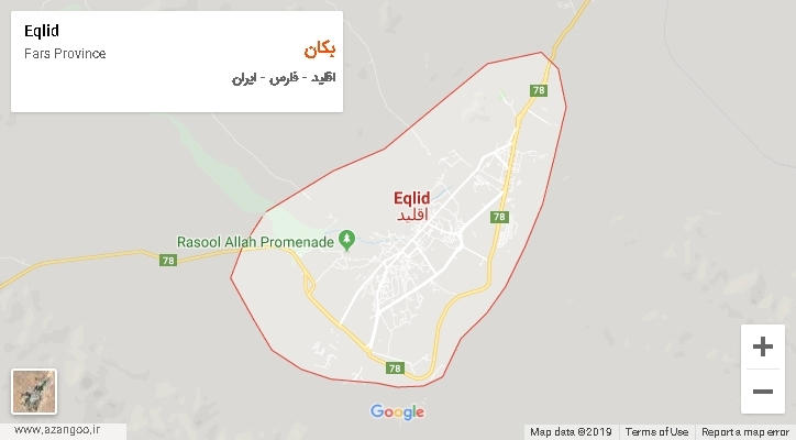 دهستان بکان بر روی نقشه