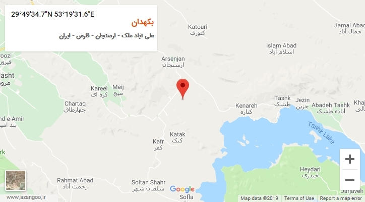 روستای بکهدان بر روی نقشه