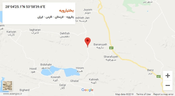 روستای بختیارویه بر روی نقشه