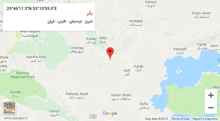 روستای بکر بر روی نقشه