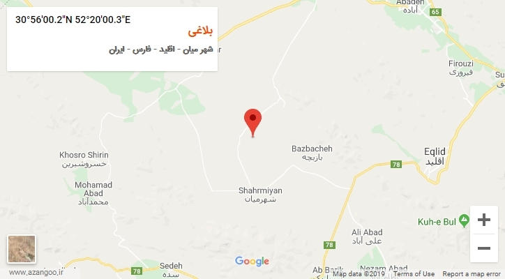 روستای بلاغی بر روی نقشه