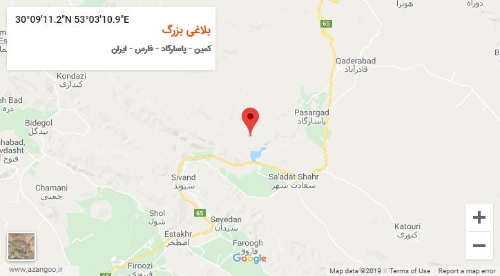 روستای بلاغی بزرگ بر روی نقشه