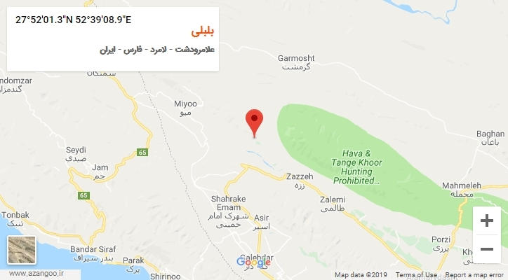 روستای بلبلی بر روی نقشه