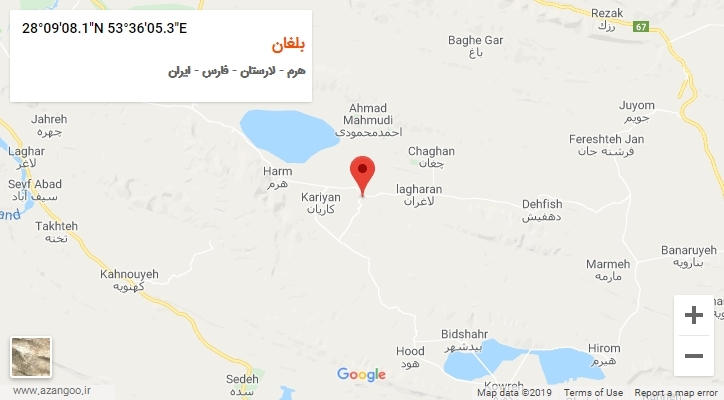 روستای بلغان بر روی نقشه