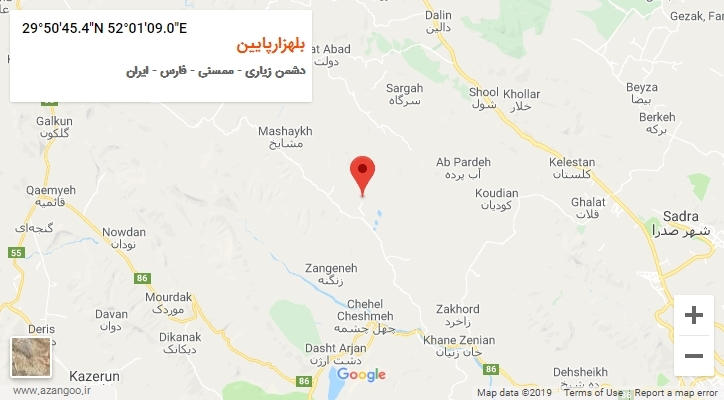 روستای بلهزارپایین بر روی نقشه