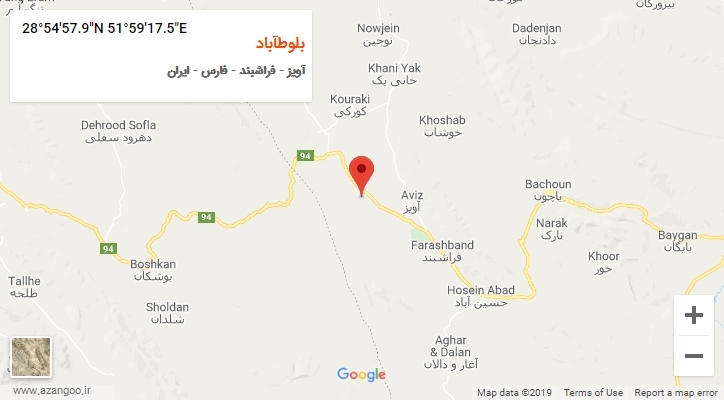 روستای بلوطآباد بر روی نقشه