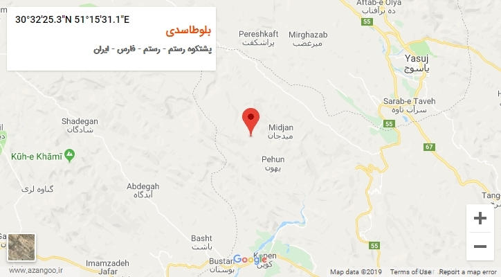 روستای بلوطاسدی بر روی نقشه