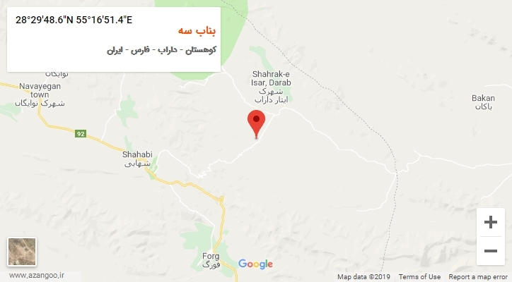 روستای بناب سه بر روی نقشه