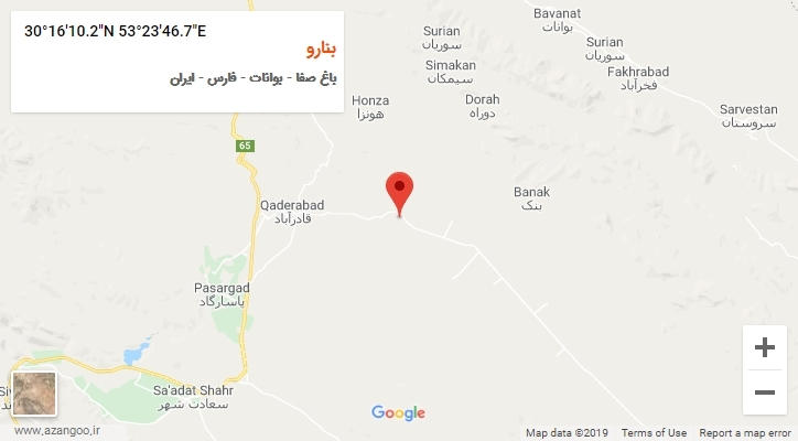 روستای بنارو بر روی نقشه