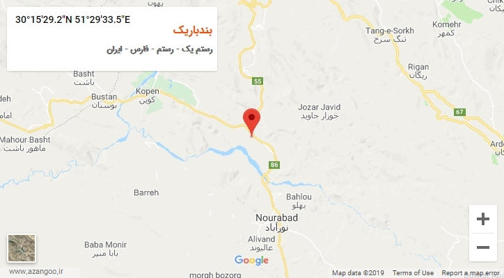 روستای بندباریک بر روی نقشه