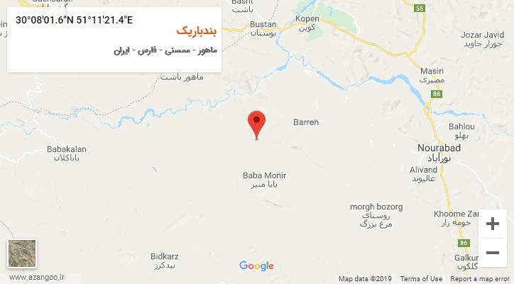 روستای بندباریک بر روی نقشه