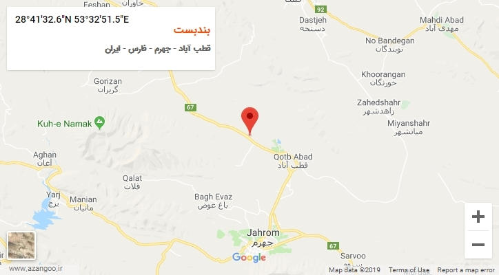 روستای بندبست بر روی نقشه