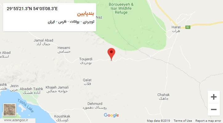 روستای بندپایین بر روی نقشه